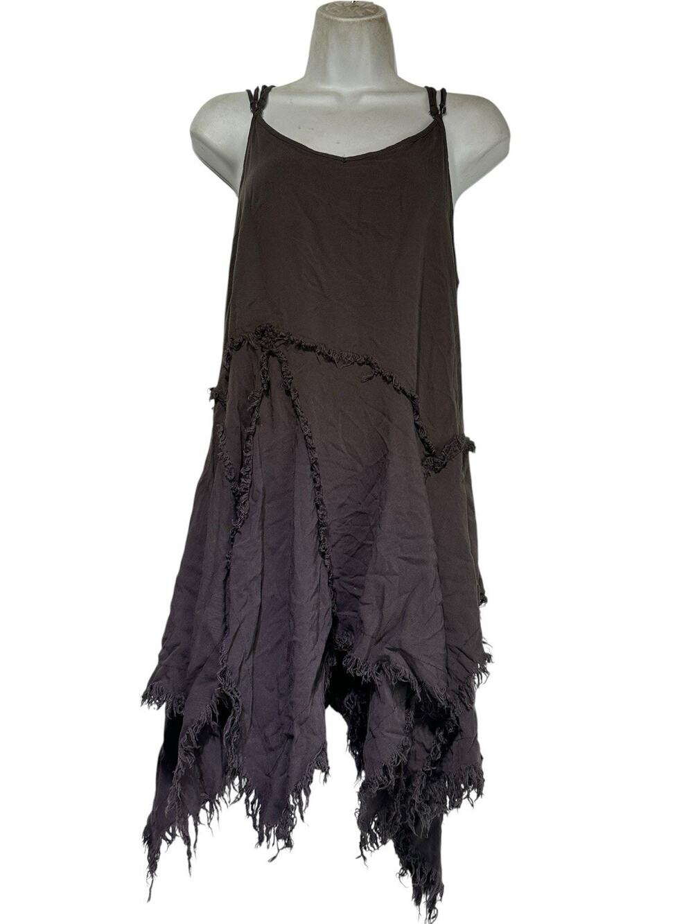 Intimately Free People Dress Womens Size S Tattered Up Shred Slip Raw Hem